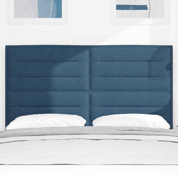 LED Kopfteil mit LED-Lichtleisten Blau 144 cm Polyester
