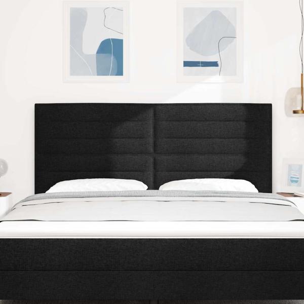 LED Kopfteil mit LED-Lichtleisten Schwarz 180 cm Polyester