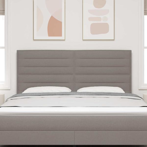 LED Kopfteil mit LED-Lichtleisten Taupe 180 cm Polyester
