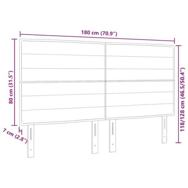 LED Kopfteil mit LED-Lichtleisten Taupe 180 cm Polyester
