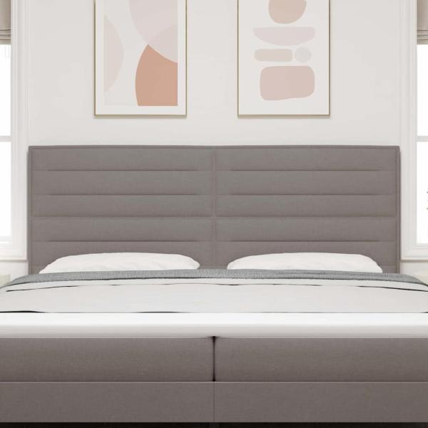 LED Kopfteil mit LED-Lichtleisten Taupe 200 cm Polyester