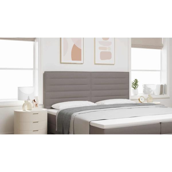 LED Kopfteil mit LED-Lichtleisten Taupe 200 cm Polyester