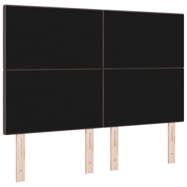 LED Kopfteil mit LED-Lichtleisten Dunkelbraun 144 cm Polyester