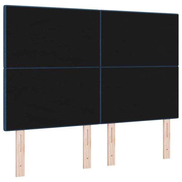 LED Kopfteil mit LED-Lichtleisten Blau 160 cm Polyester