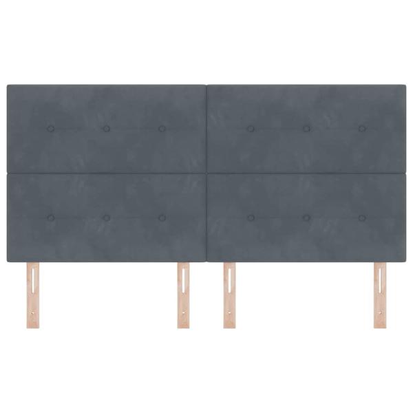 LED Kopfteil mit LED-Lichtleisten Grau 180 cm Polyester