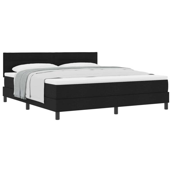 Boxspringbett mit Matratze Schwarz 180 x 200 cm Stoff
