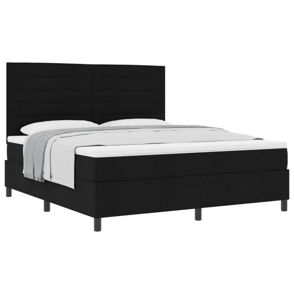 ARDEBO.de - Boxspringbett mit Matratze Schwarz 180 x 200 cm Stoff