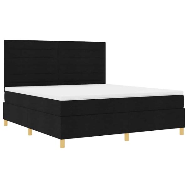 Boxspringbett mit Matratze Schwarz 180 x 200 cm Stoff