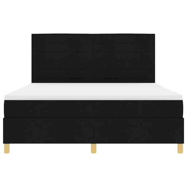 Boxspringbett mit Matratze Schwarz 180 x 200 cm Stoff
