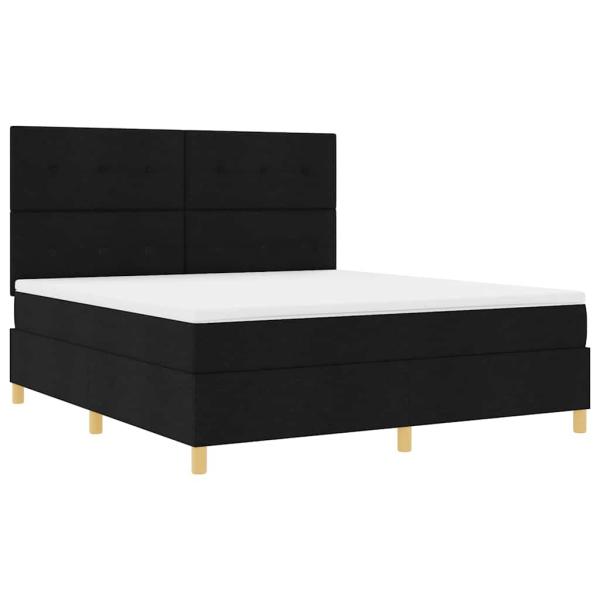 Boxspringbett mit Matratze Schwarz 180 x 200 cm Stoff