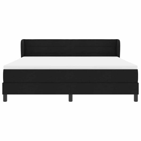 Boxspringbett mit Matratze Schwarz 180 x 200 cm Stoff