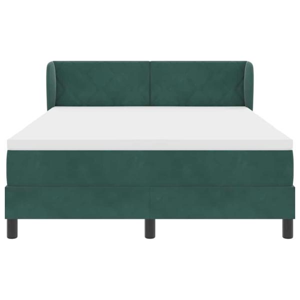Boxspringbett mit Matratze Dunkelgrau 80x200 cm Samt Dunkelgrün