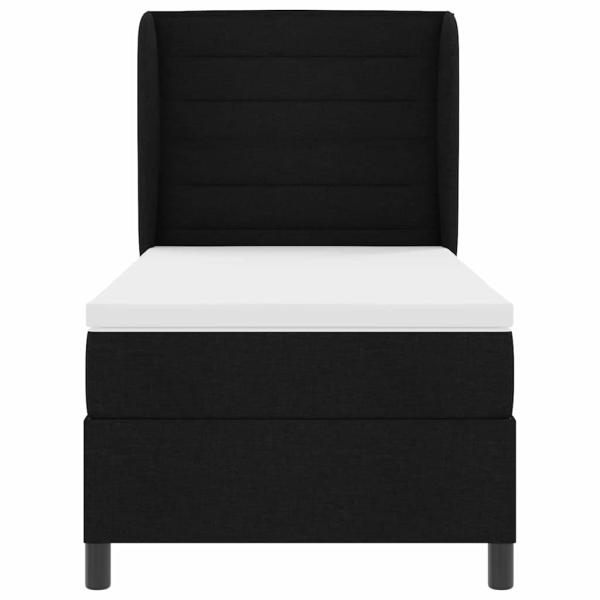 Boxspringbett mit Matratze Schwarz 90 x 200 cm Stoff