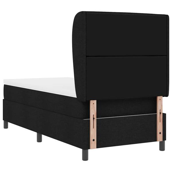 Boxspringbett mit Matratze Schwarz 90 x 200 cm Stoff