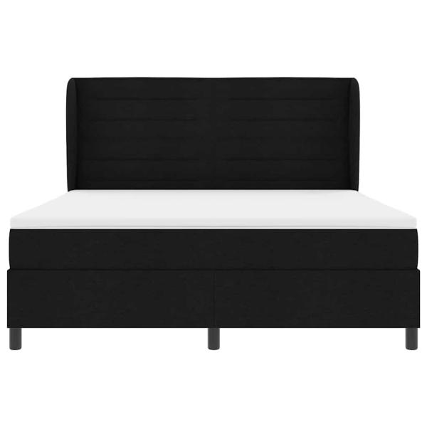 Boxspringbett mit Matratze Schwarz 180 x 200 cm Stoff