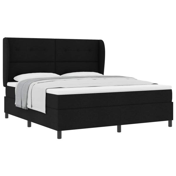ARDEBO.de - Boxspringbett mit Matratze Schwarz 180 x 200 cm Stoff