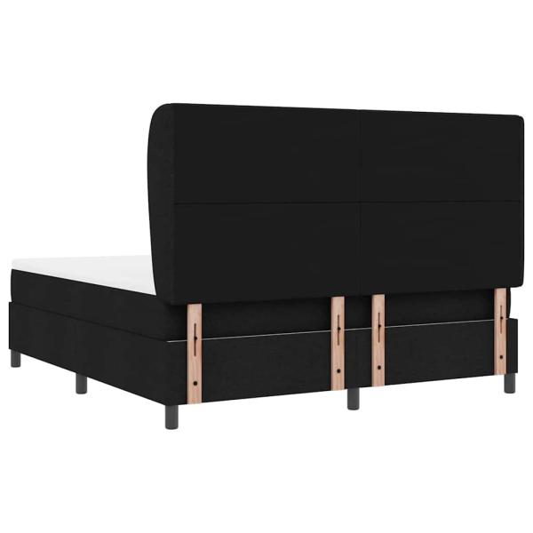 Boxspringbett mit Kopfteil Schwarz 180 x 200 cm Stoff