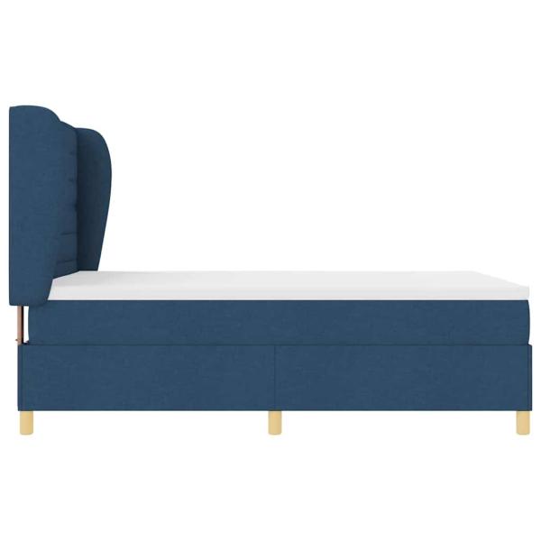 Boxspringbett mit Matratze Dunkelgrau 90x190 cm Blau