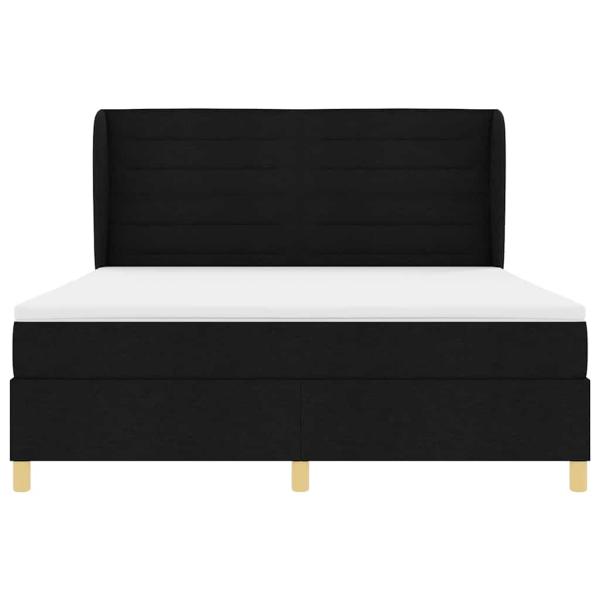 Boxspringbett mit Matratze Dunkelgrau 90x190 cm Schwarz