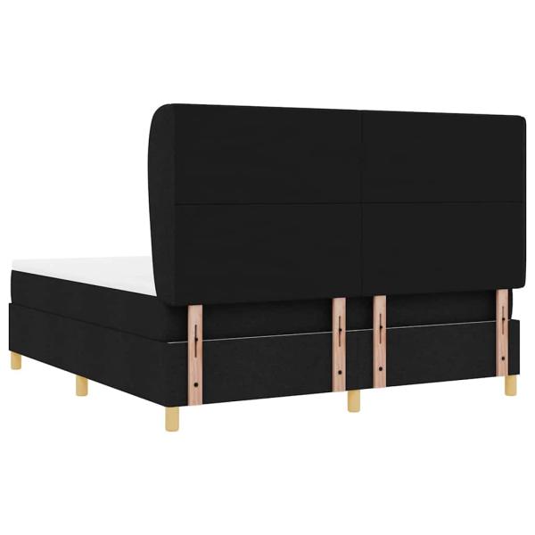 Boxspringbett mit Matratze Dunkelgrau 90x190 cm Schwarz