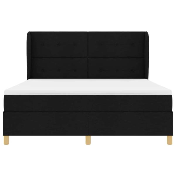Boxspringbett mit Matratze Dunkelgrau 90x190 cm Schwarz