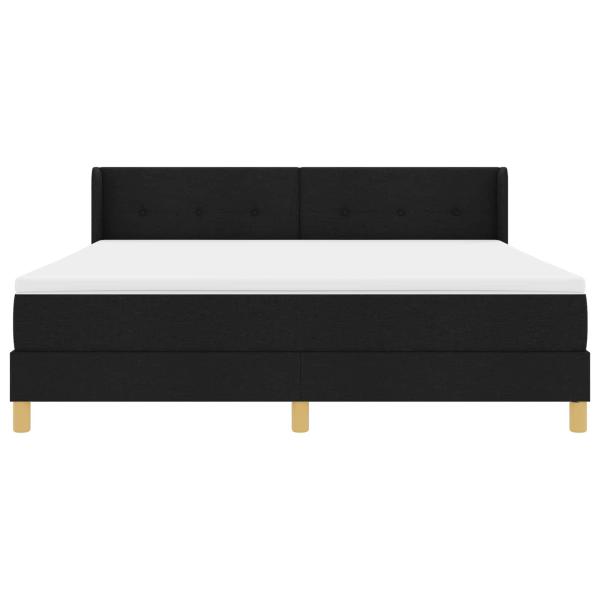 Boxspringbett mit Matratze Schwarz 200 x 180 cm Polyester