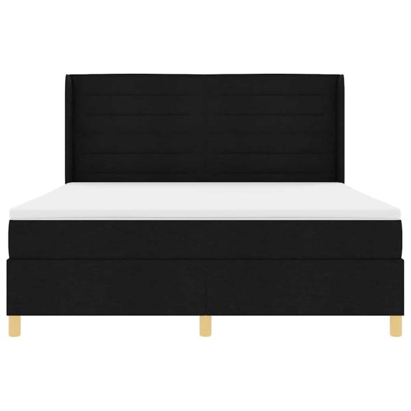 Boxspringbett mit Matratze Schwarz 180 x 200 cm Stoff