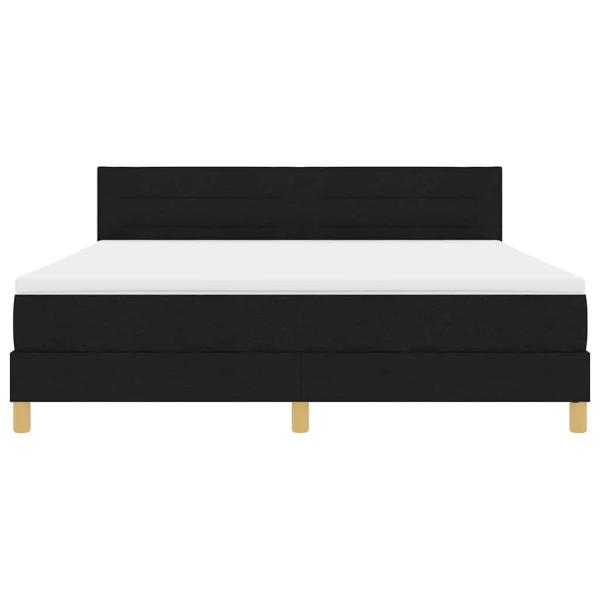 LED Boxspringbett mit Matratze Schwarz 180 x 200 cm Stoff