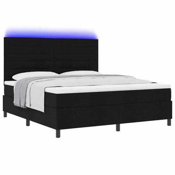 Boxspringbett mit Matratze Schwarz 180 x 200 cm Stoff