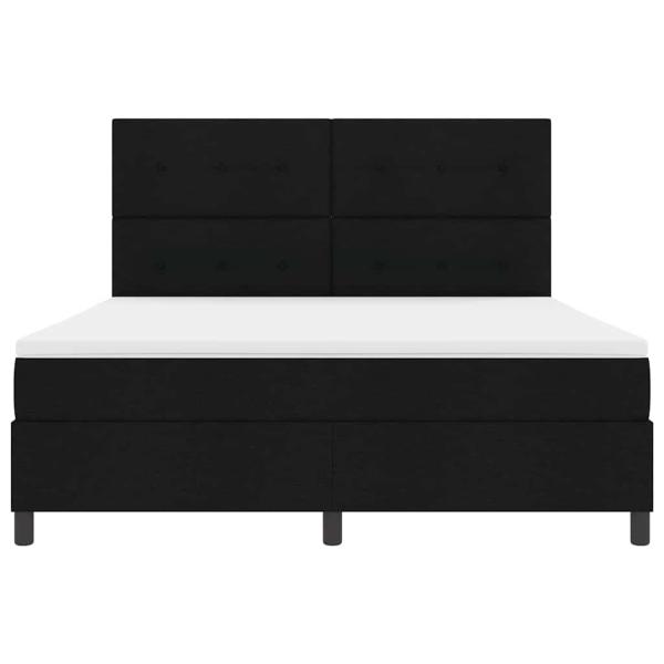 Boxspringbett mit Matratze Schwarz 180 x 200 cm Stoff