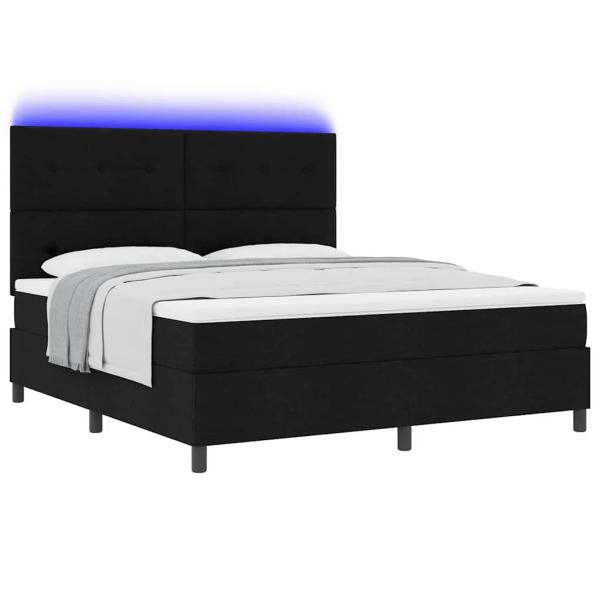 Boxspringbett mit Matratze Schwarz 180 x 200 cm Stoff