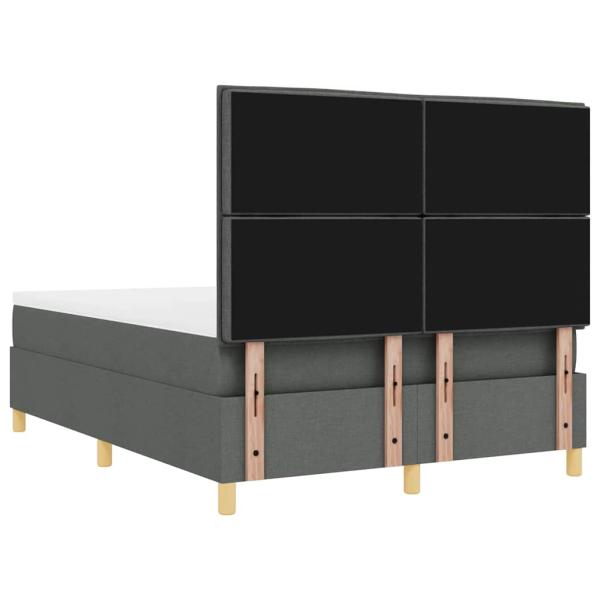 LED Boxspringbett mit Matratze Dunkelgrau 140 x 190 cm Stoff