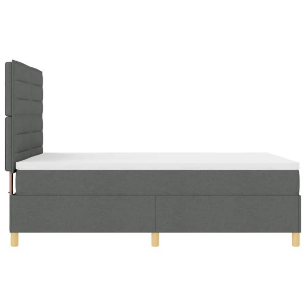 LED Boxspringbett mit Matratze Dunkelgrau 140 x 190 cm Stoff