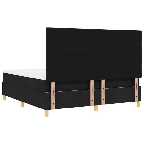 LED Boxspringbett mit Matratze Schwarz 180 x 200 cm Stoff
