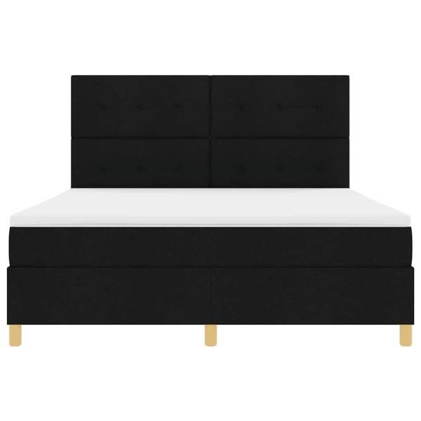 LED Boxspringbett mit Matratze Schwarz 180 x 200 cm Stoff