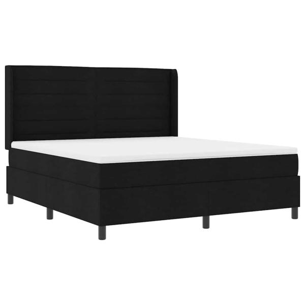 ARDEBO.de - LED Boxspringbett mit Matratze Schwarz 180 x 200 cm Stoff