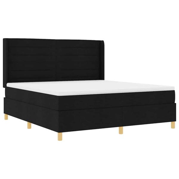 Boxspringbett mit Matratze Schwarz 140 x 200 cm Stoff