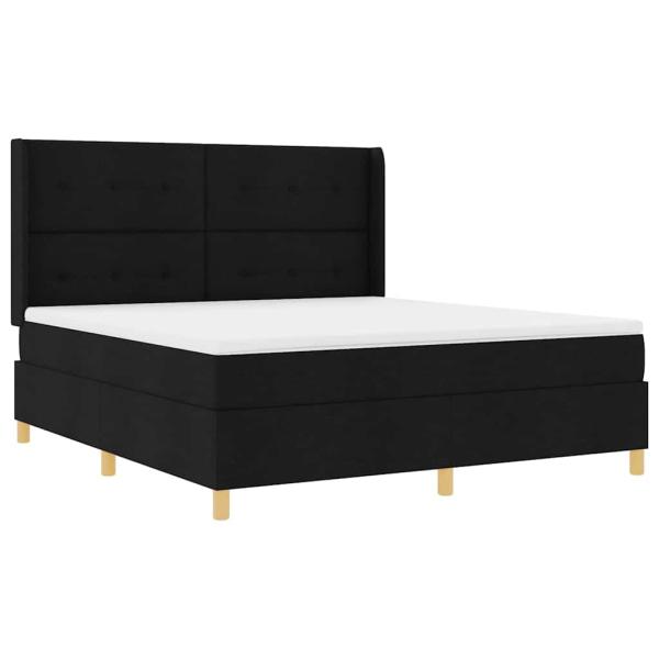 Boxspringbett mit Matratze Schwarz 140 x 200 cm Stoff