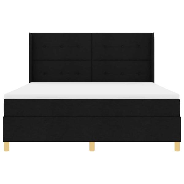 Boxspringbett mit Matratze Schwarz 140 x 200 cm Stoff