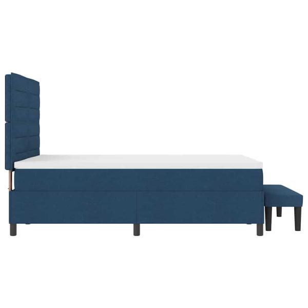 Boxspringbett mit Matratze mit Kopfteil Blau 140 x 190 cm Stoff