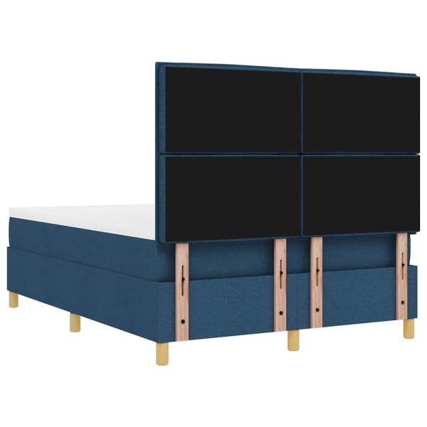 Boxspringbett mit Matratze mit Kopfteil Blau 140 x 190 cm Stoff
