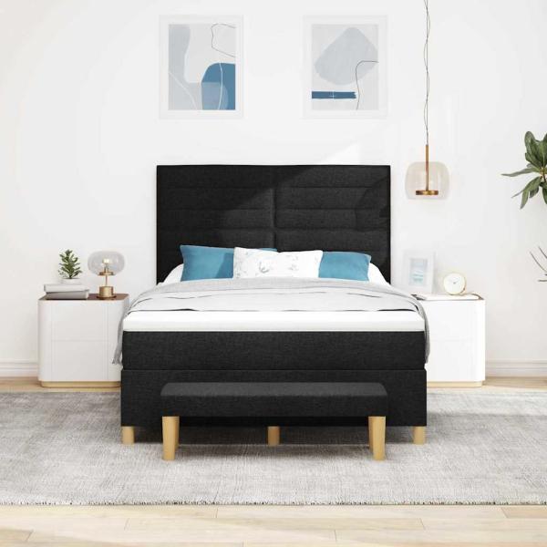Boxspringbett mit Matratze Schwarz 160 x 200 cm Stoff
