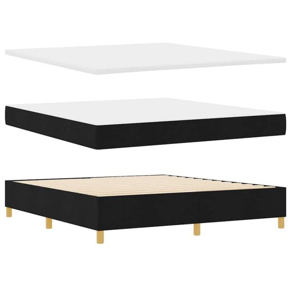 Boxspringbett mit Kopfteil Schwarz 200 x 180 cm Stoff