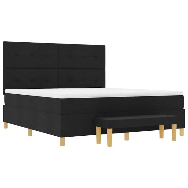 Boxspringbett mit Matratze Schwarz 180 x 200 cm Stoff