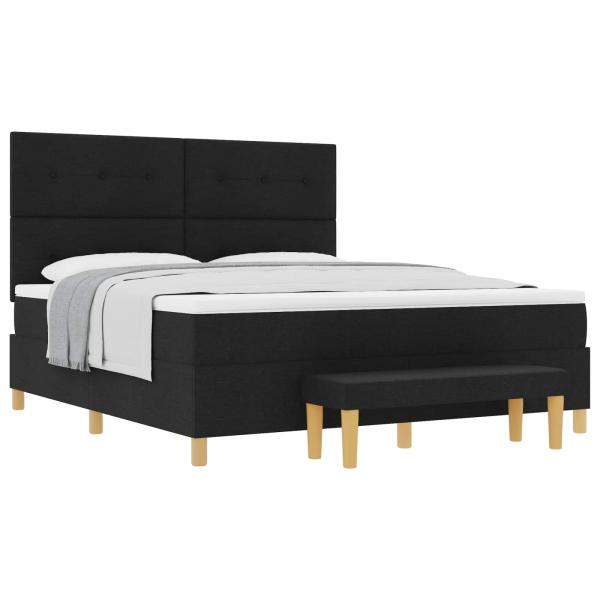 Boxspringbett mit Matratze Schwarz 180 x 200 cm Stoff