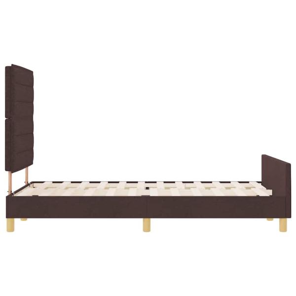 Bettgestell mit Kopfteil Dunkelbraun 120 x 190 cm Stoff