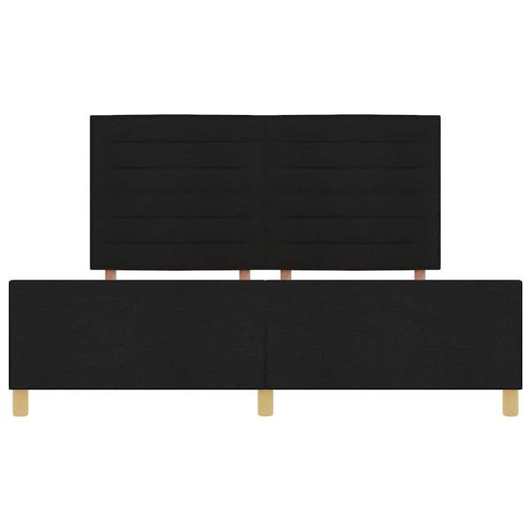 Bettgestell mit Kopfteil Schwarz 180 x 200 cm Stoff