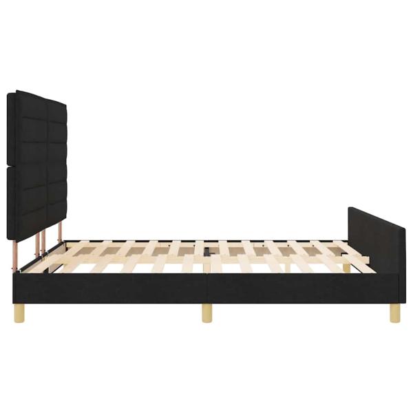 Bettgestell mit Kopfteil Schwarz 180 x 200 cm Stoff