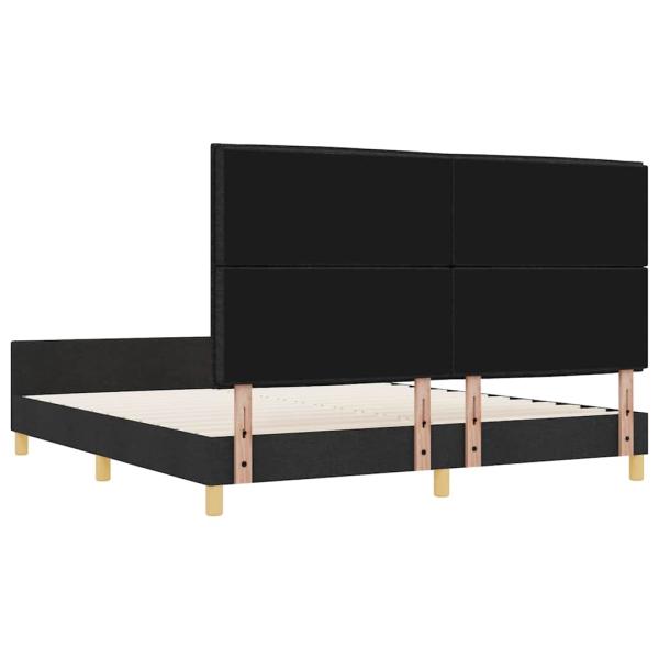 Bettgestell mit Kopfteil Schwarz 180 x 200 cm Stoff