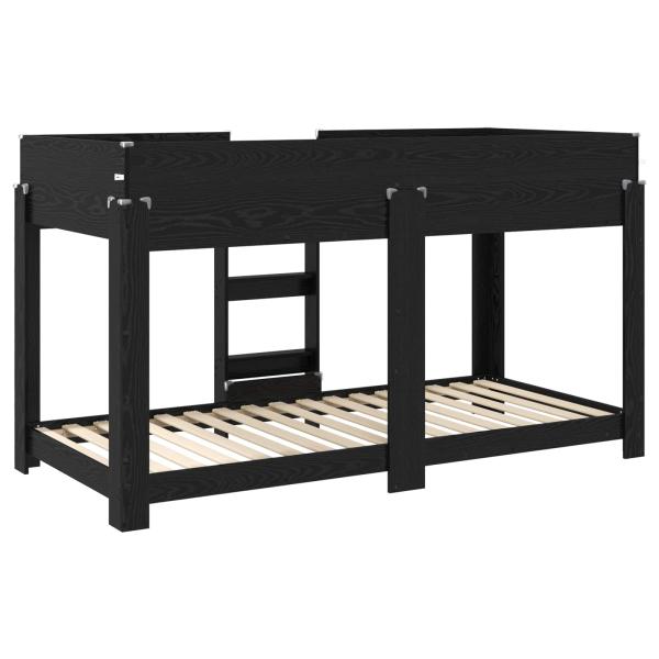 Etagenbett für Kinder Schwarz Eichen-Optik 100 x 200 cm